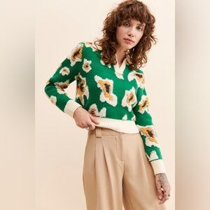 Robbie Polo Floral Green Sweater Callahan